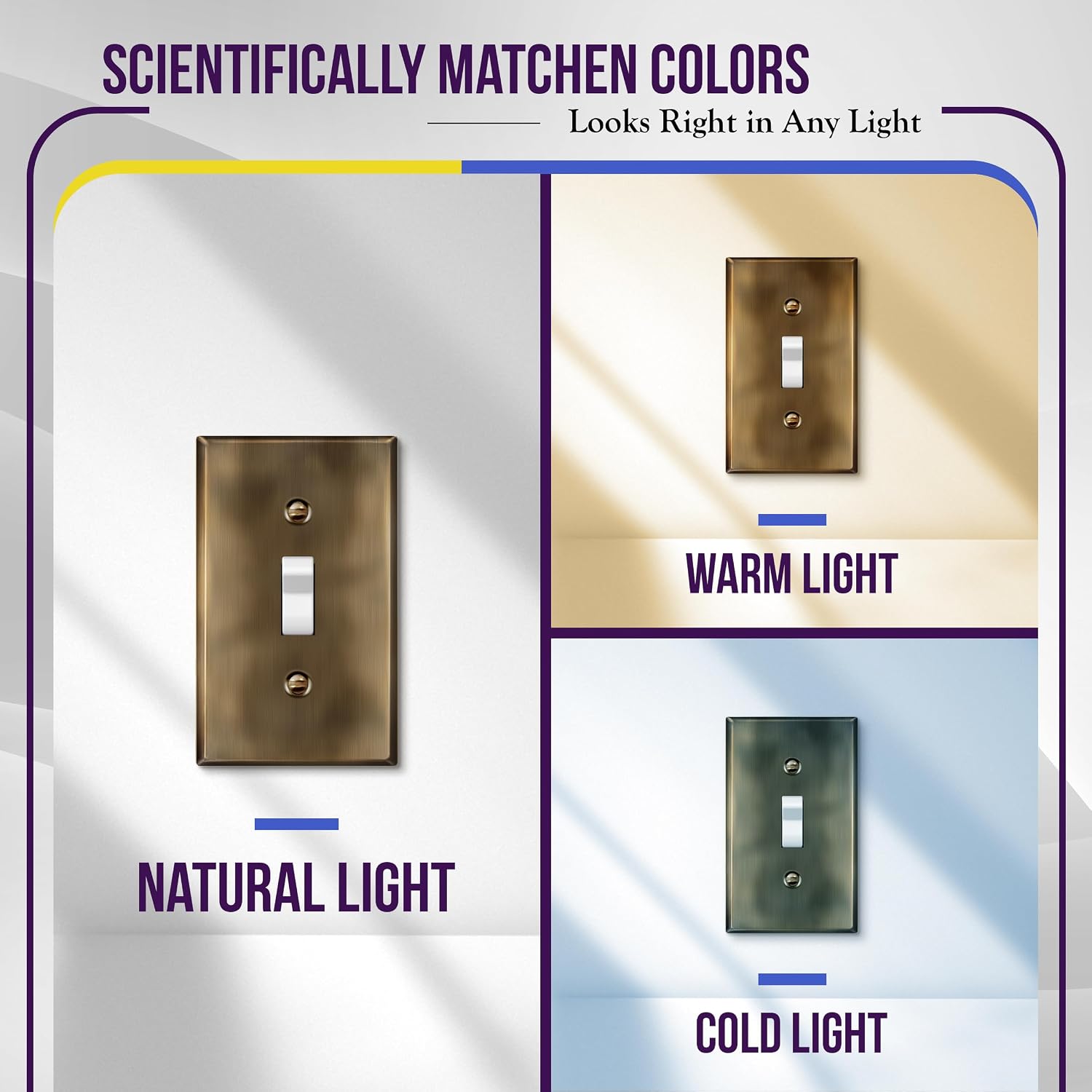 ENERLITES Toggle Light Switch Metal Wall Plate, Stainless Steel Switch Cover, Corrosion Resistant, Standard Size 1-Gang