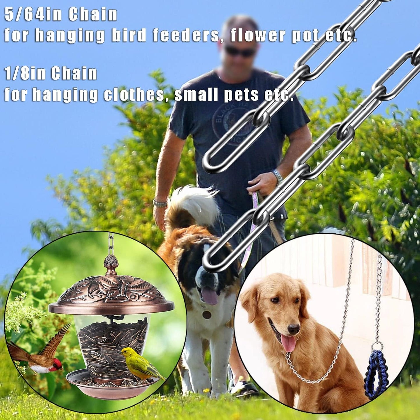 Metal Chain Link Chain Small 1/ Light Duty Chain Utility Chain Jack Chain / 1/8in-13ft / 13 Inch