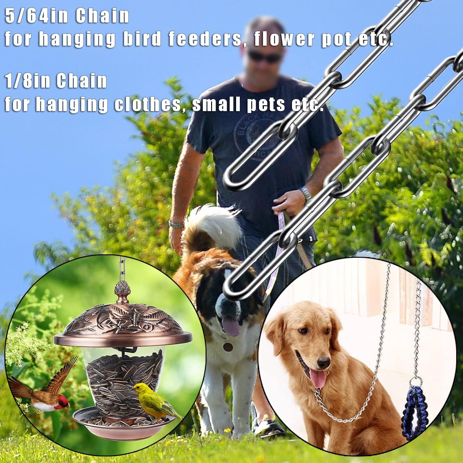 Metal Chain Link Chain Small 1/ Light Duty Chain Utility Chain Jack Chain / 1/8in-13ft / 13 Inch