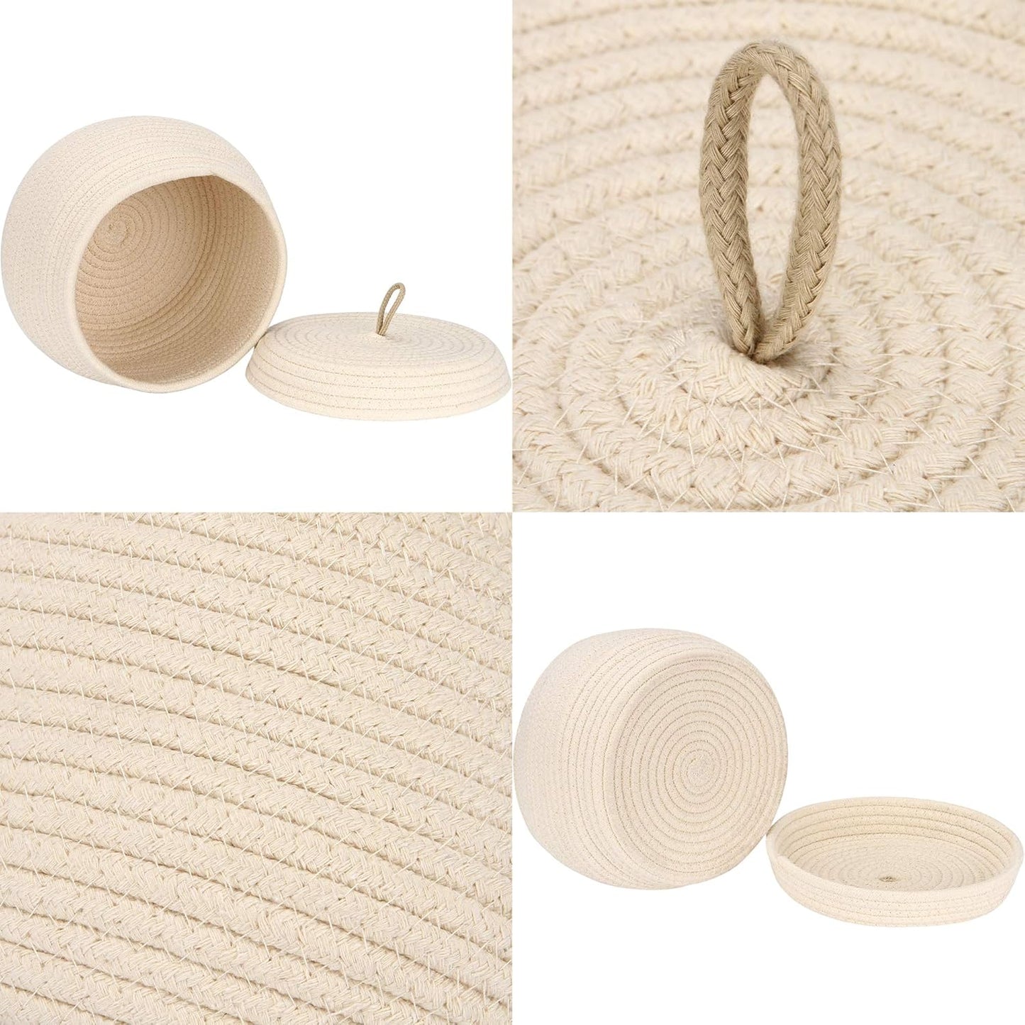 Decorative Woven Storage Bin / Small / Cream