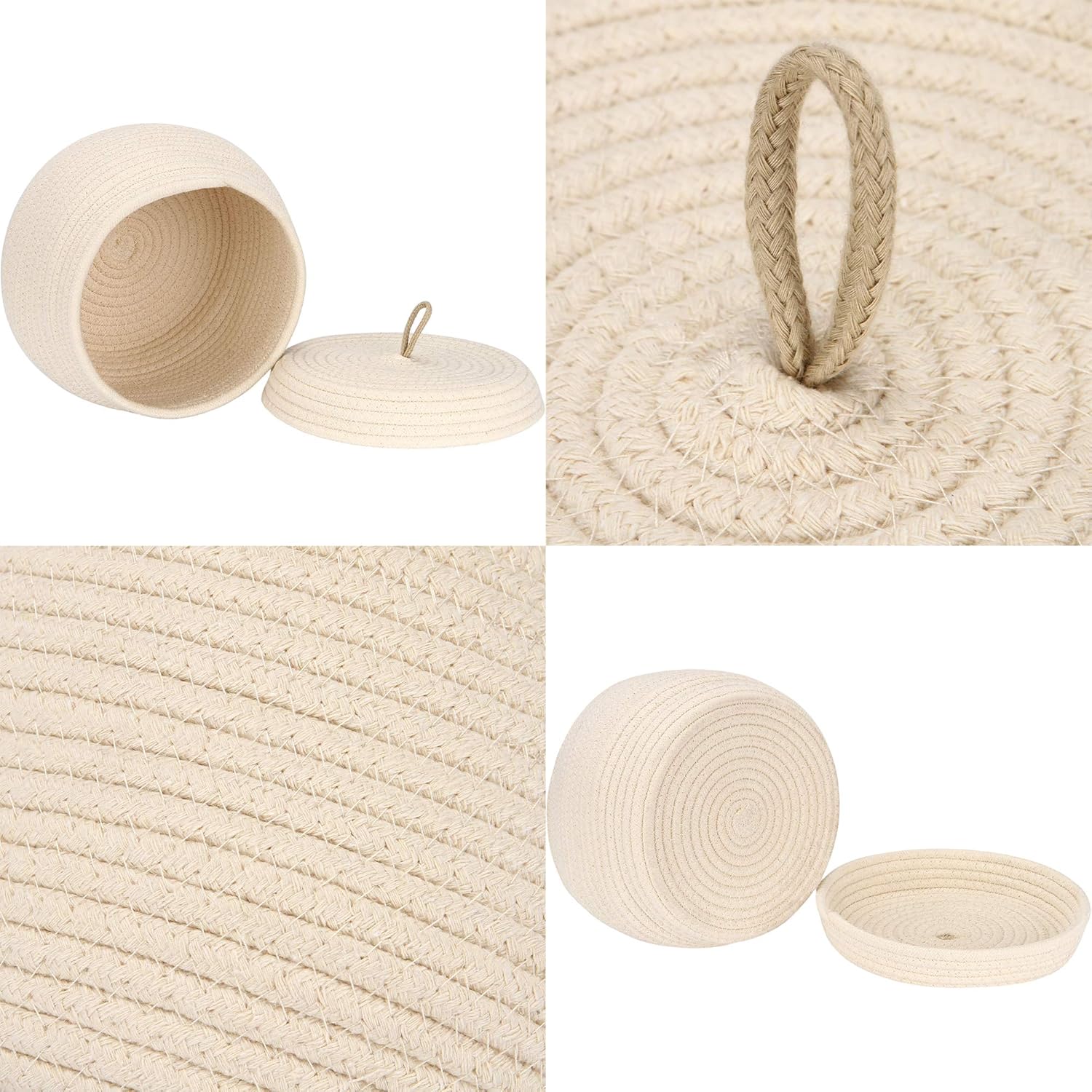 Decorative Woven Storage Bin / Small / Cream
