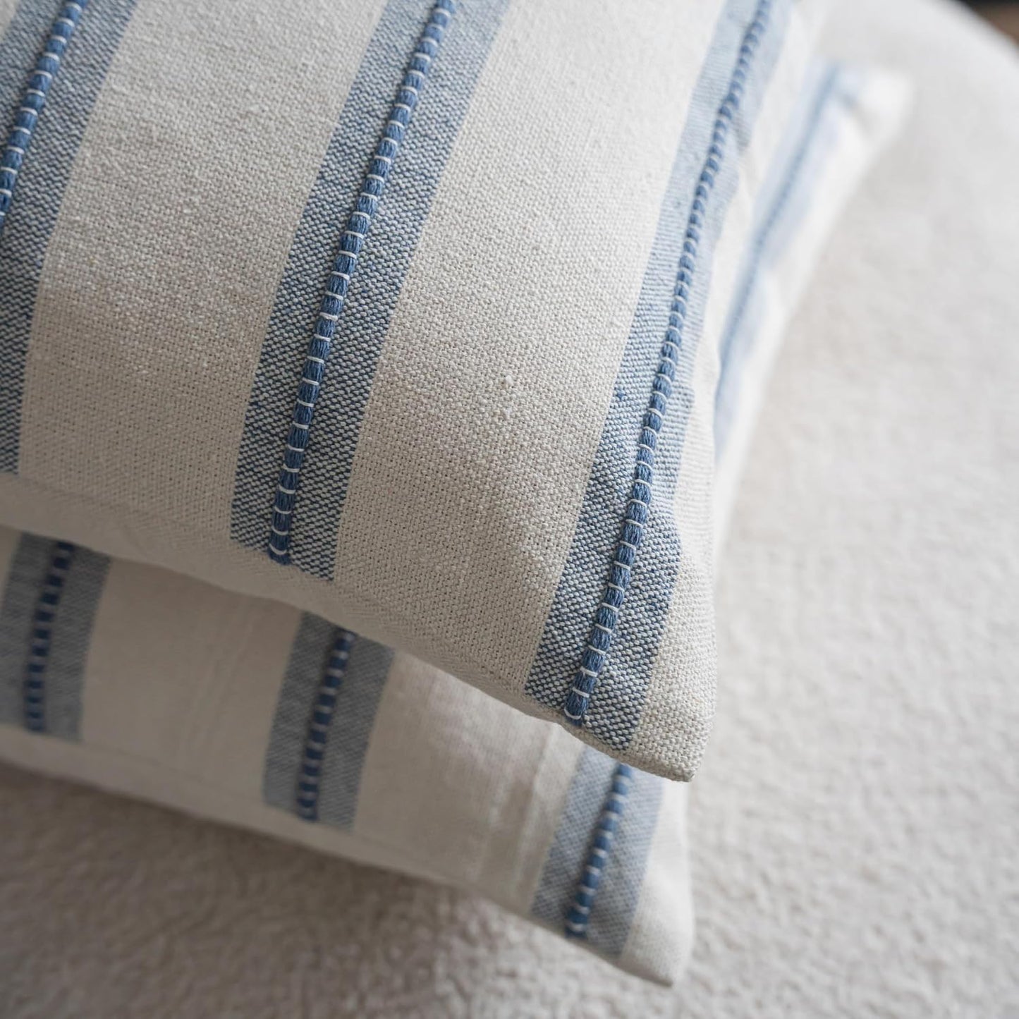Boho Throw Pillow Covers / Classic Blue / 18 x 18 / Set of 2