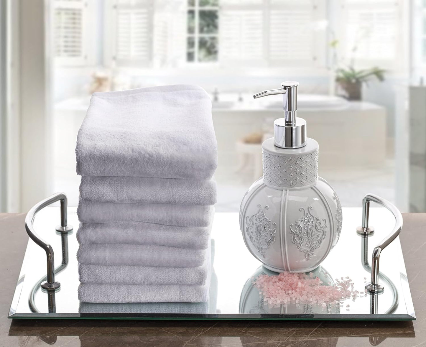 Creative Scents Cotton Fingertip Towel Set - 4 Pack - 11 x 18 Inches Decorative Extra-Absorbent and Soft Terry, Small