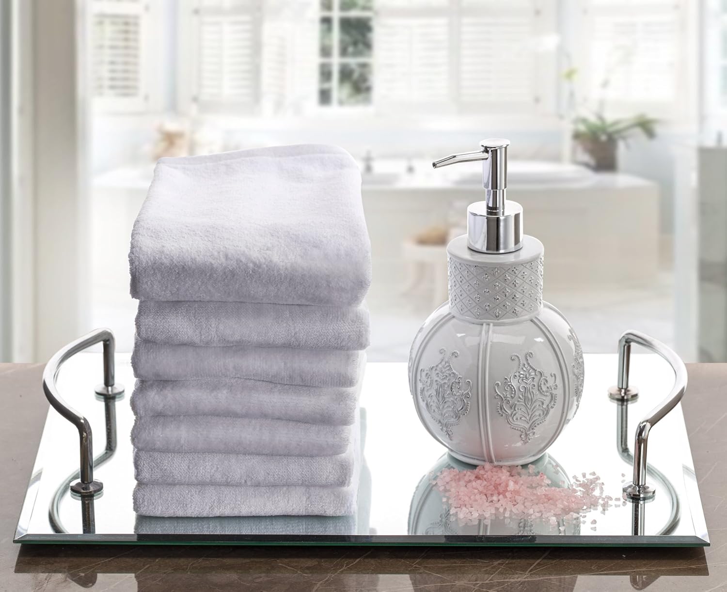 Creative Scents Cotton Fingertip Towel Set - 4 Pack - 11 x 18 Inches Decorative Extra-Absorbent and Soft Terry, Small