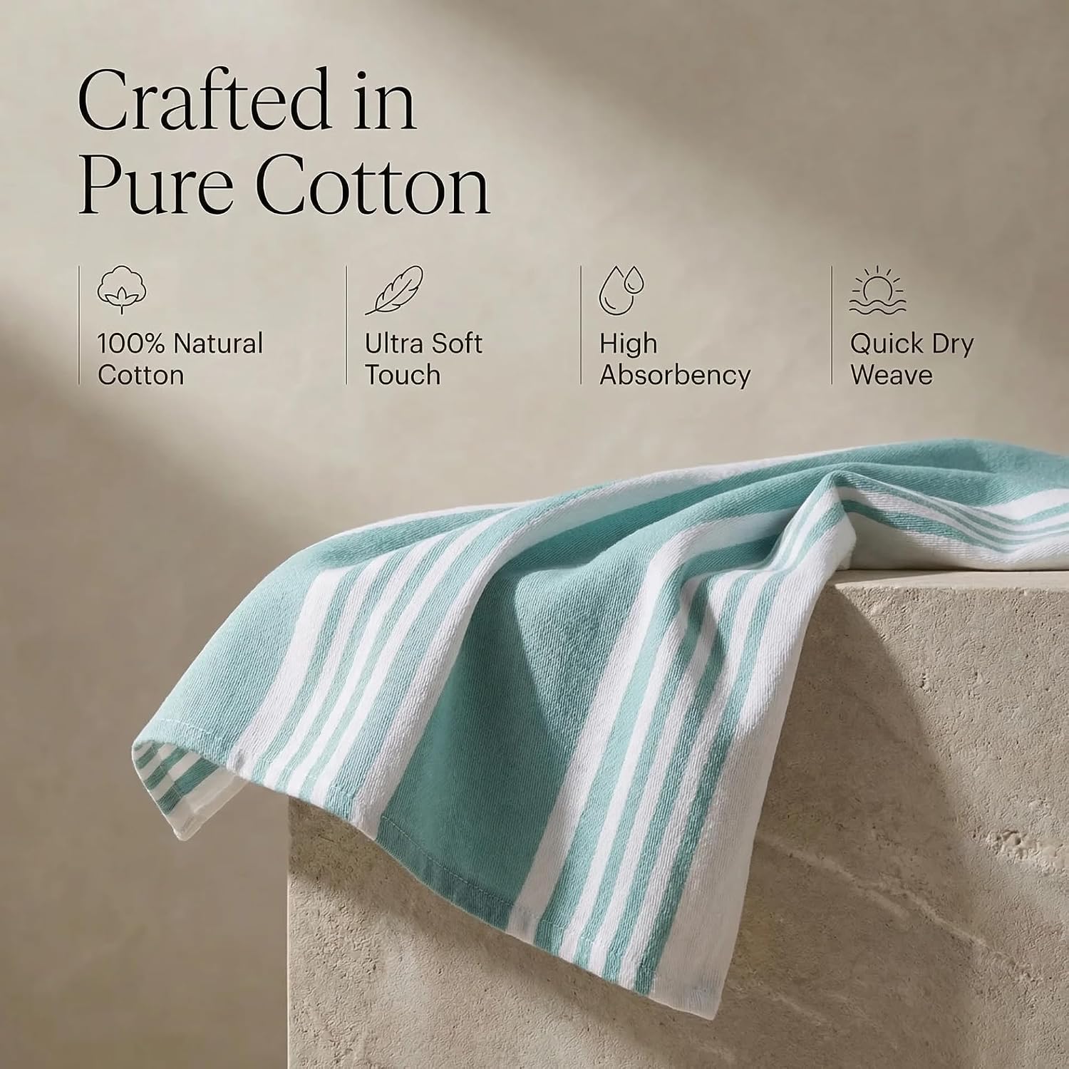 Urban Villa Kitchen Towels Cotton Dish Towels 20”x30” (Set of 6) Aqua