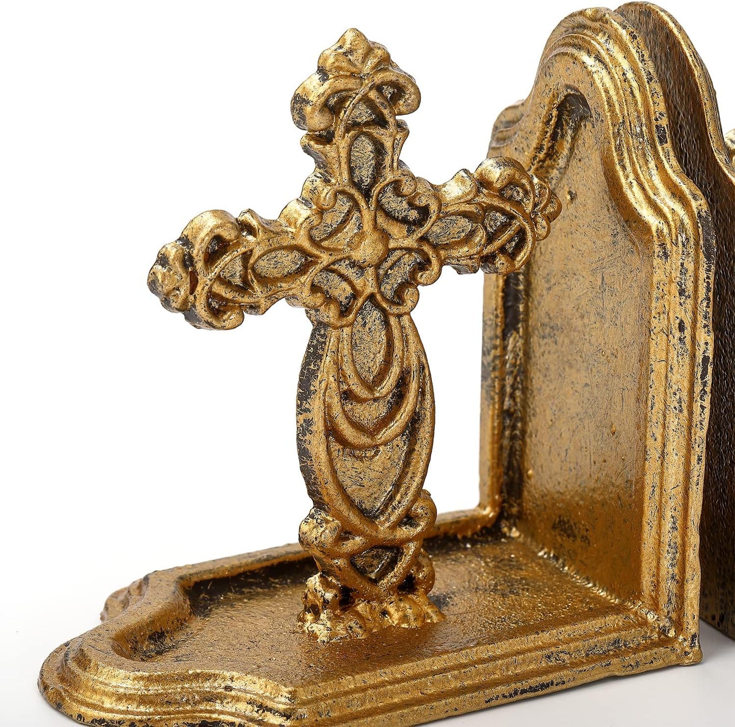 Catholic Book Ends / Gold / Set of 2