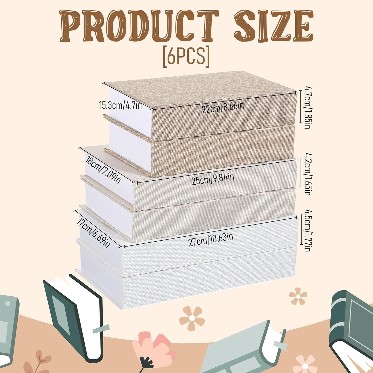 Faux Decorative Books Set / Set of 6