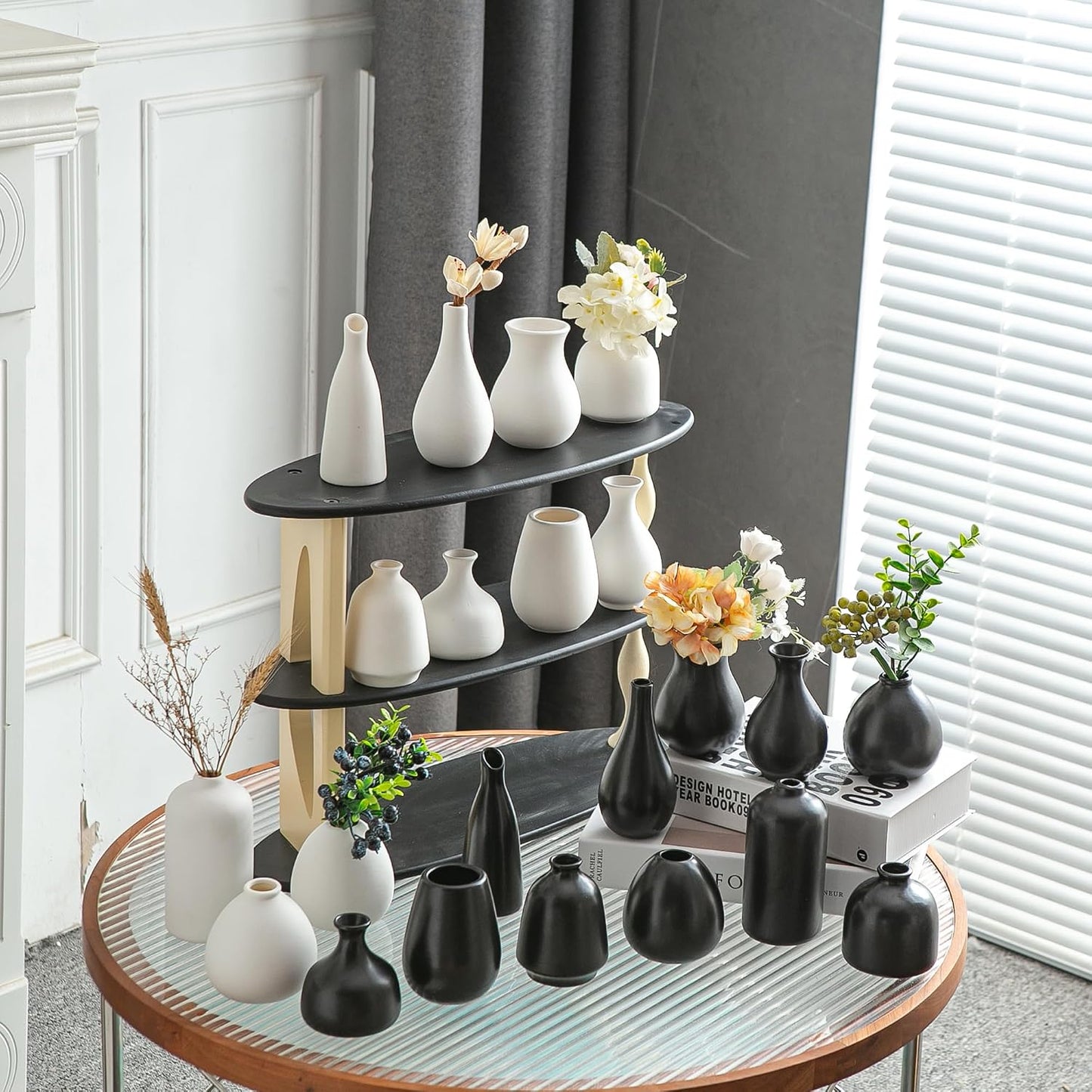 Small Ceramic Vase / White / Set of 11