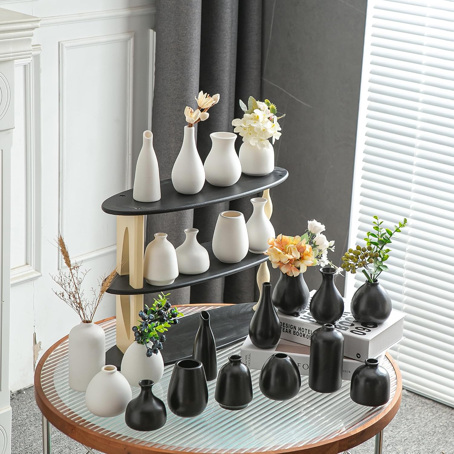 Small Ceramic Vase / White / Set of 11