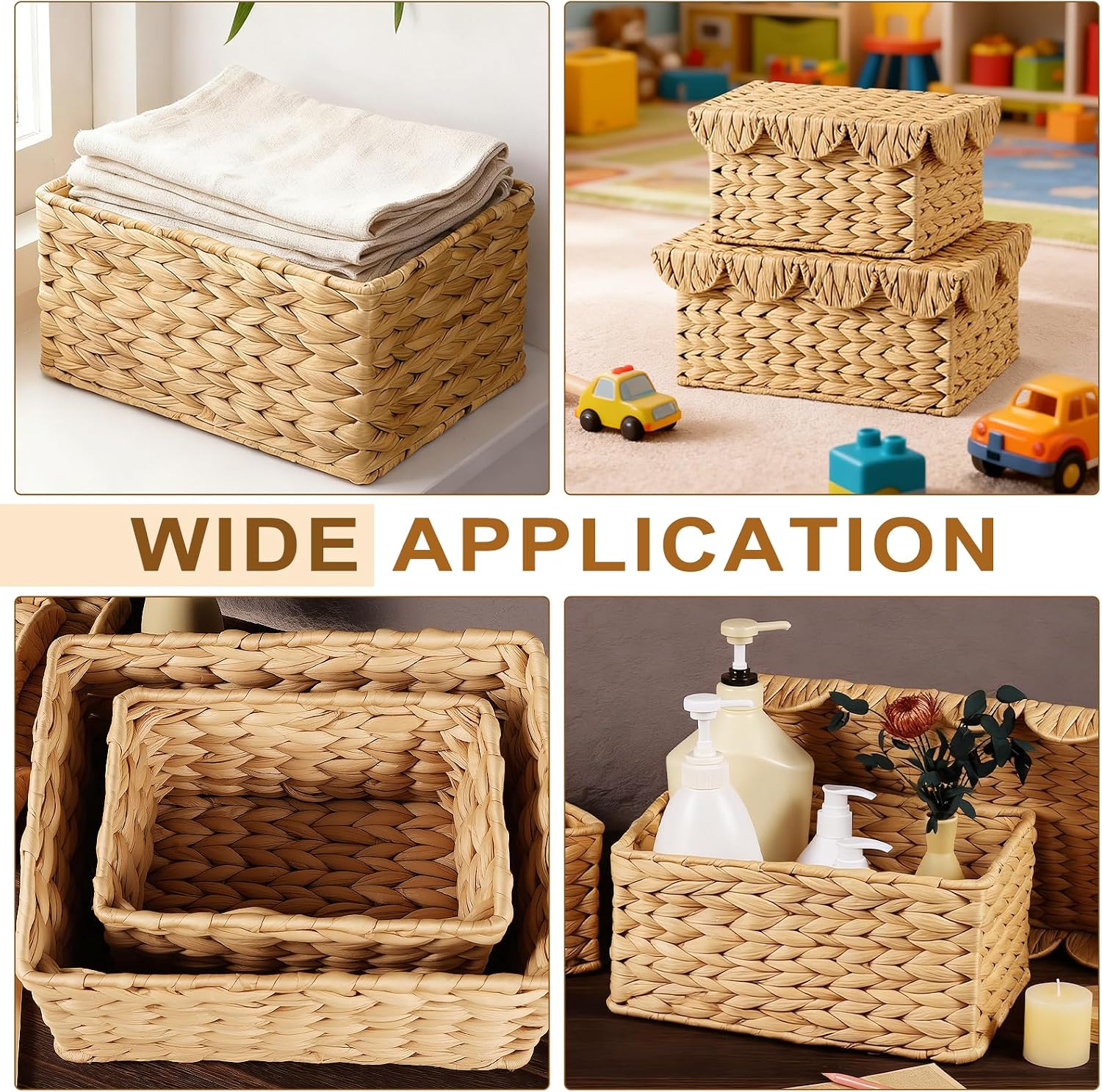 Rectangle Rattan Storage Basket / Set of 2