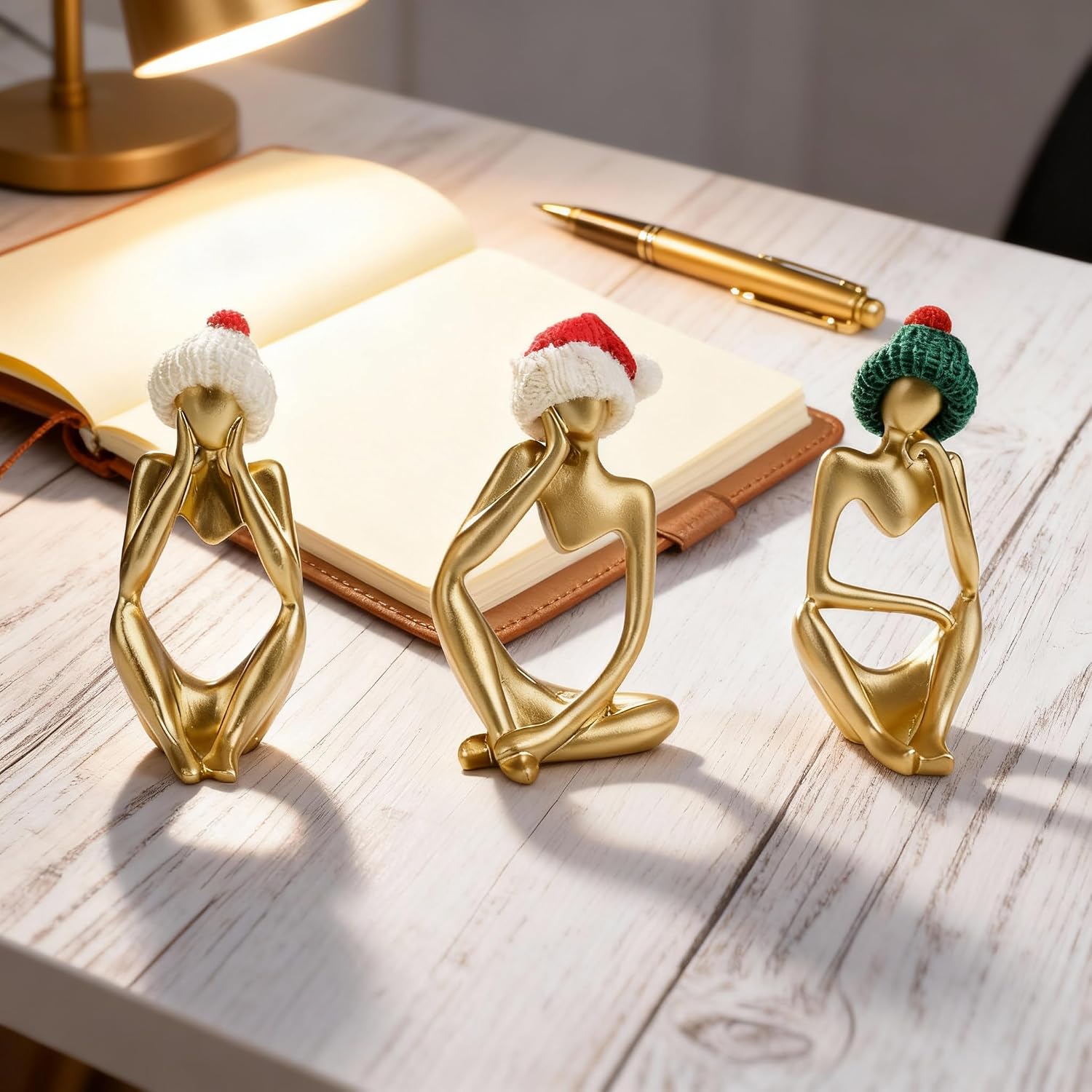 Abstract Thinker Statue / Gold / Short3 / Set of 3