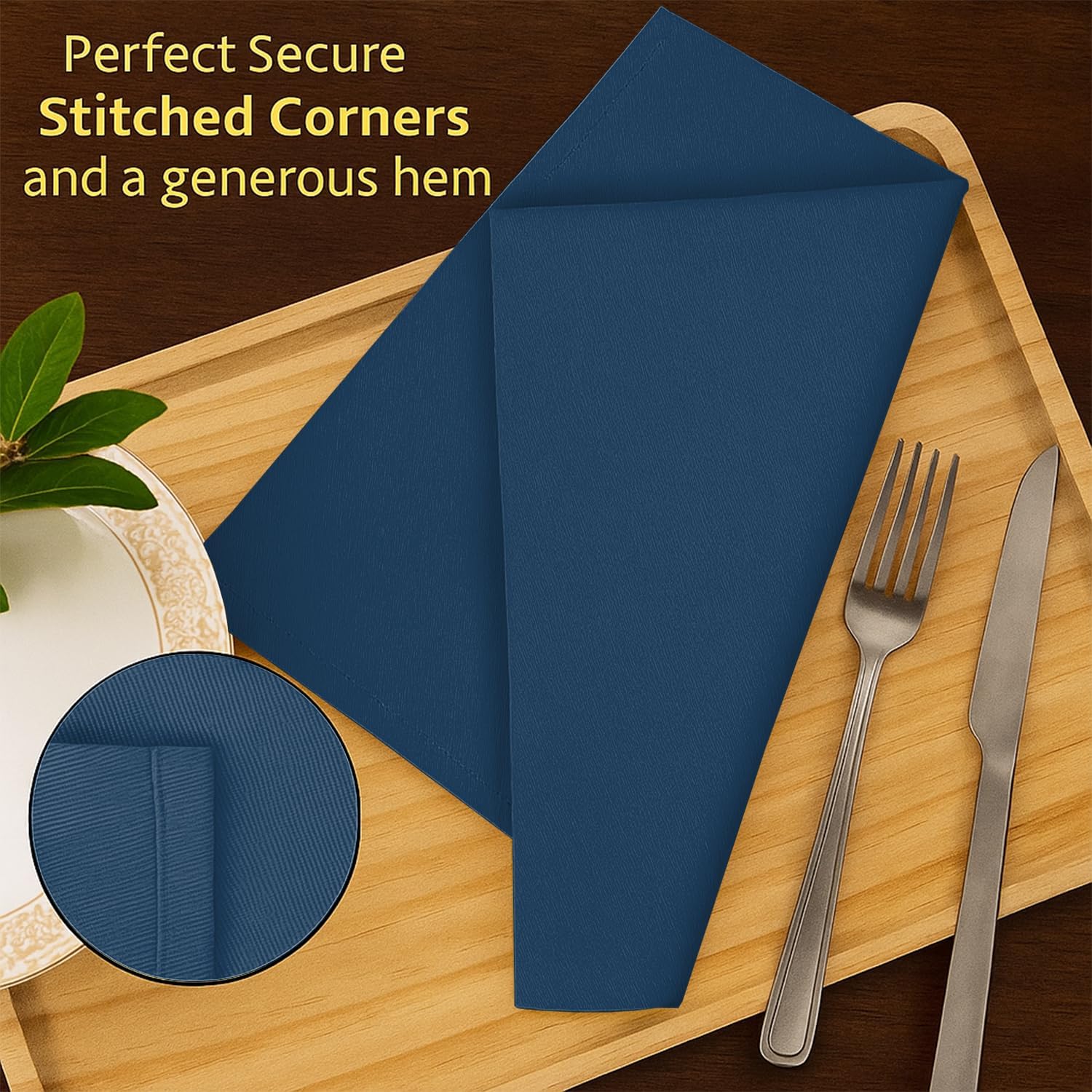 Cotton Cloth Napkins Set of 12 - Soft Premium Dinner Napkins with Hemmed Edges, Hotel Quality 18x18 Inch for Home
