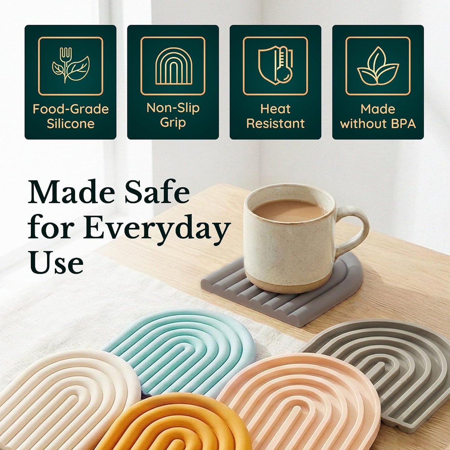 Non-Slip Pot Holders / Warm Gray