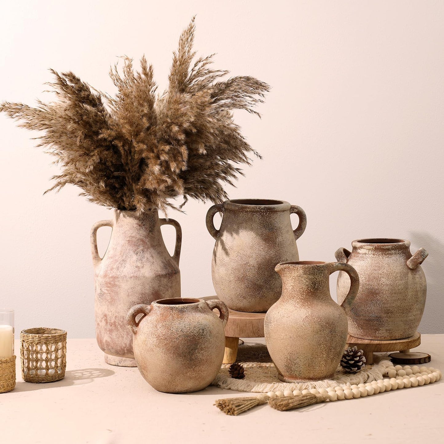 Rustic Farmhouse Vase / 002-terracotta / 7.9 Inch