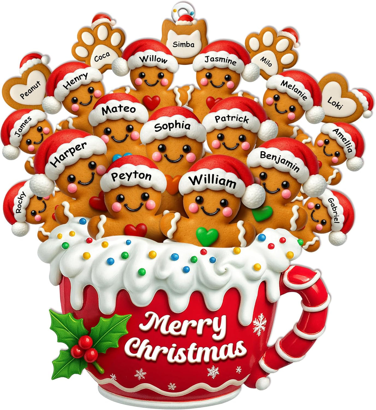 Gingerbread House Ornaments Christmas Tree Decoration - 36pcs Gingerbread House Christmas Decorations Hanging Ornaments for Holiday Xmas Tree Home Decor