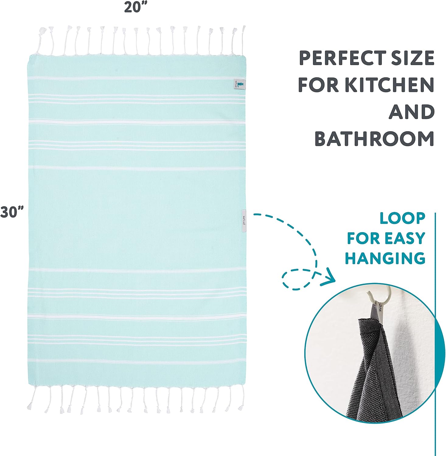 Bundle: Turkish Bath Towel (38 x 71) and Turkish Hand Towels (20 x 30, Set of 2) - 100% Cotton, Prewashed for Soft Feel