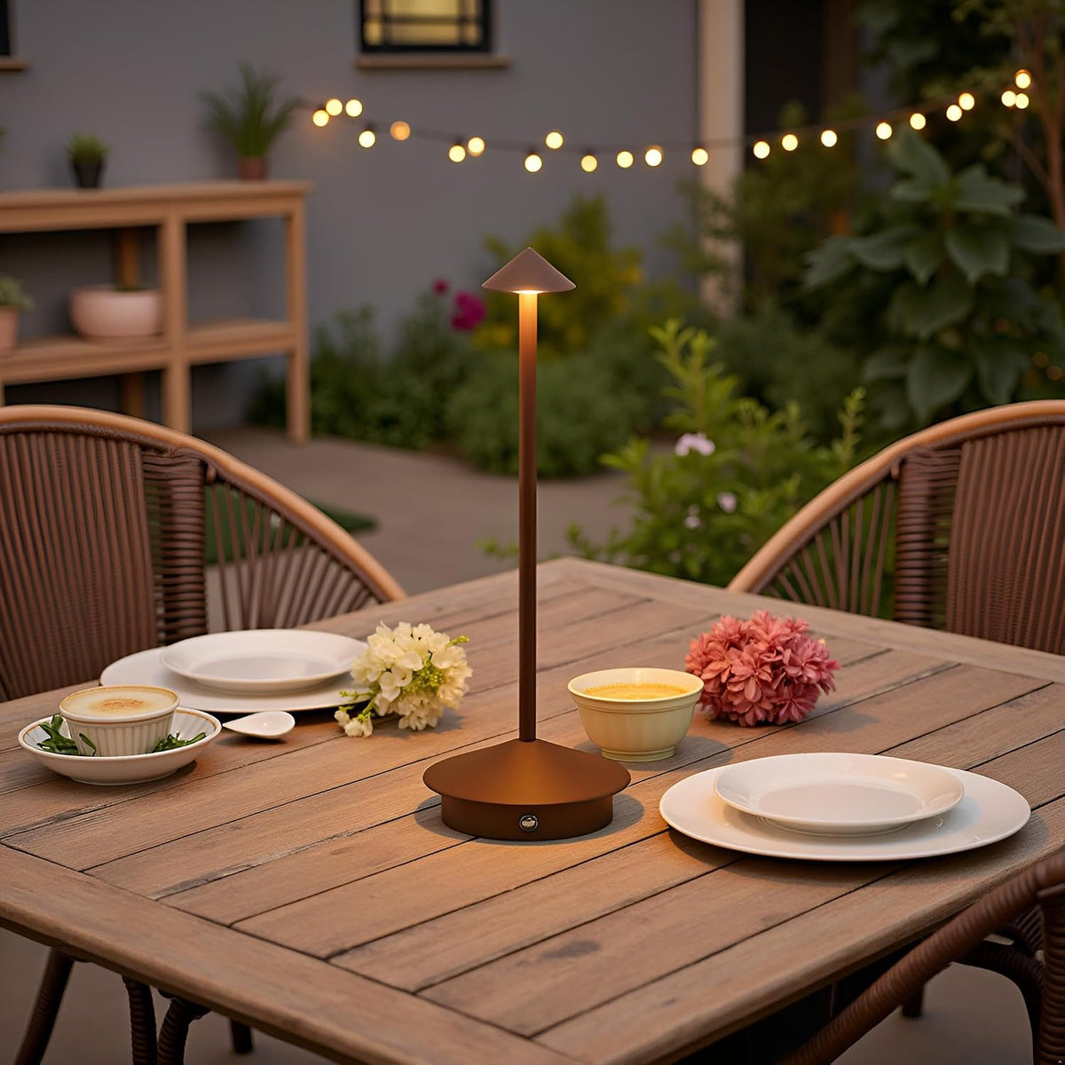 EJQ 2 Pack LED Rechargeable Cordless Table Lamps,Portable Outdoor 5000mAh Battery Operated Table Light Touch Control 3