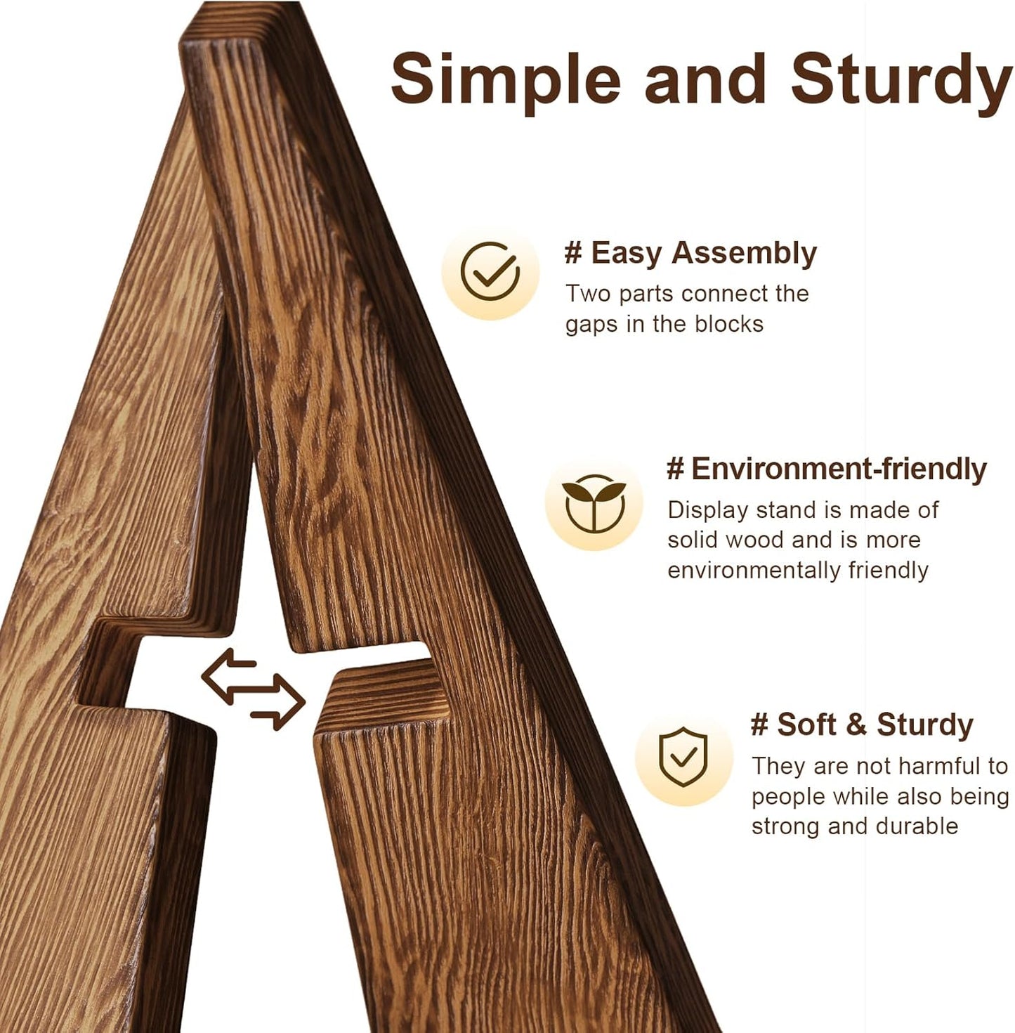 Wooden Plate Stand Deep / 6.7 Inch / 12 Inch
