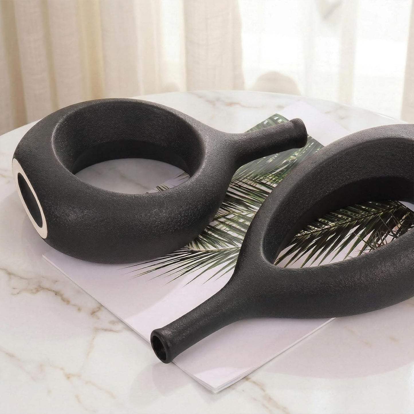 Boho Circle Vase / Black / Set of 2
