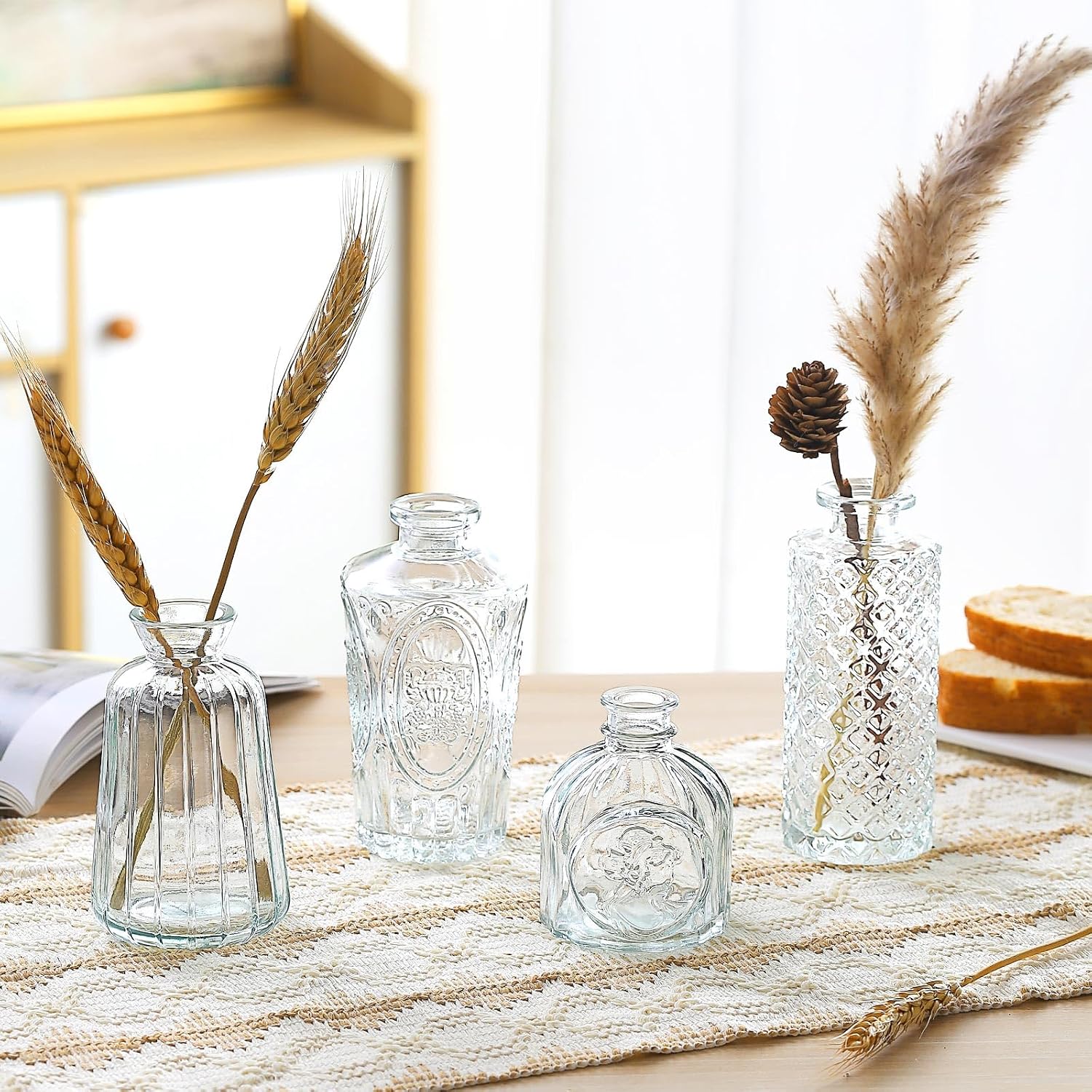 Glass Bud Vase for Centerpieces Wedding / Clear / Set of 15