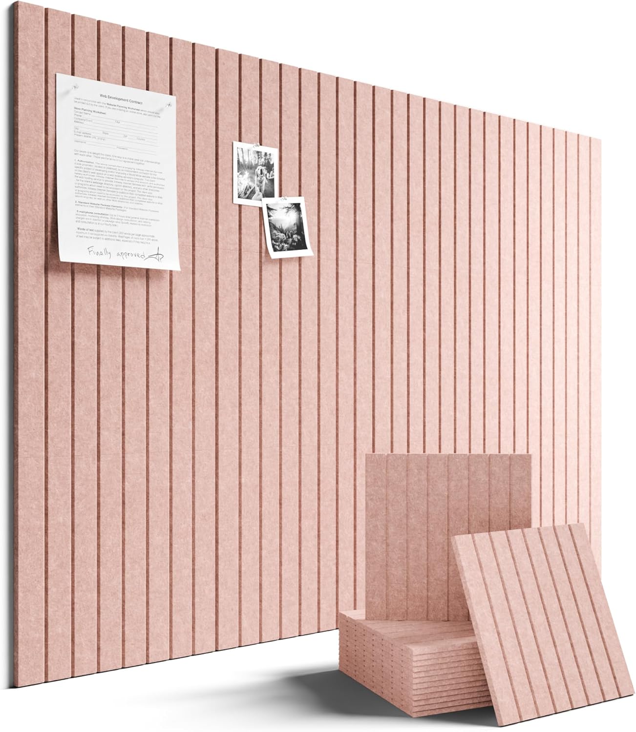 Fluxynara 48" x 36" Large Felt Bulletin Board, Pink