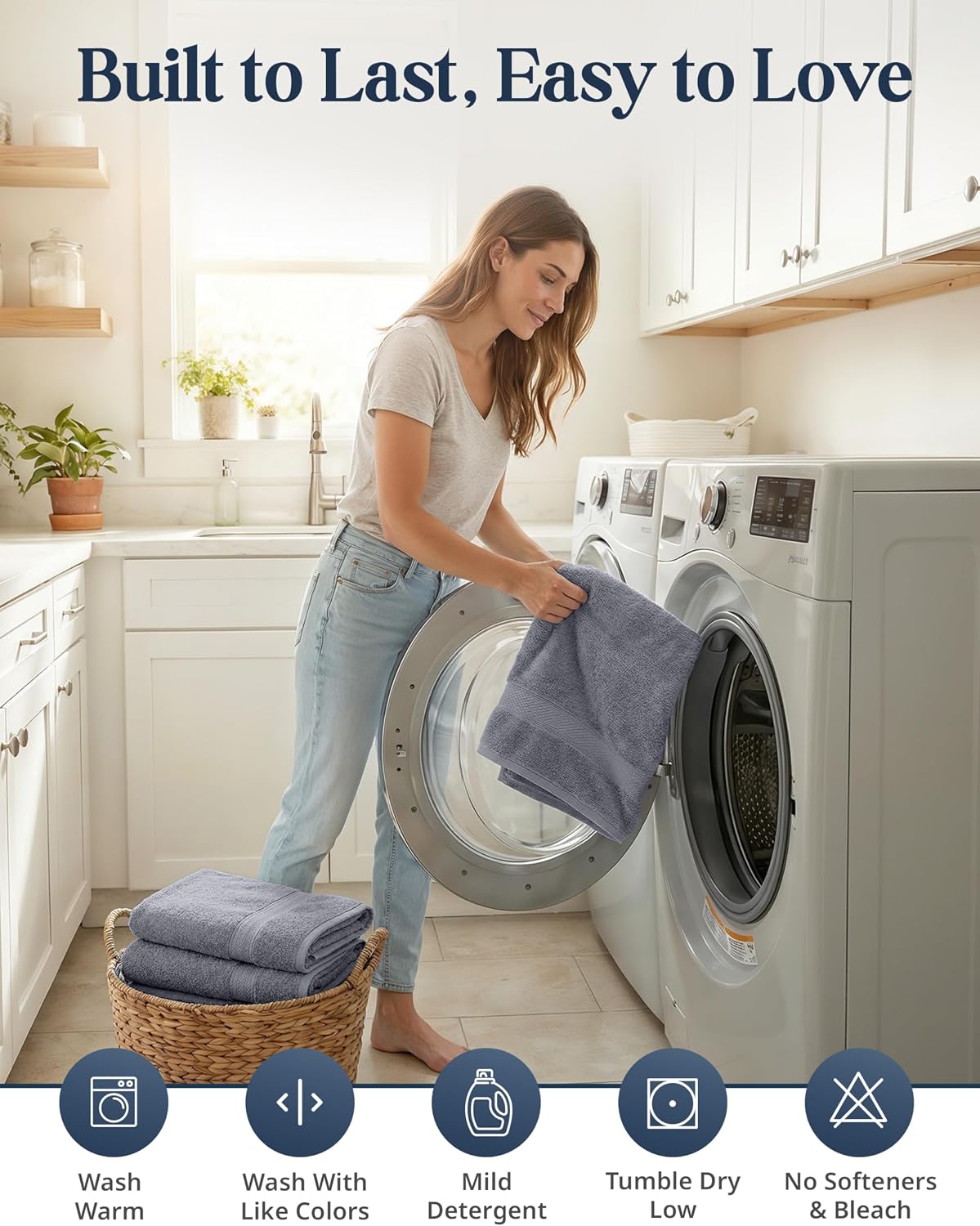 LANE LINEN Towel Set for Bathroom 16 Piece Soft Absorbent - Cool Grey | Towels And Washcloths Sets - Oversized & Roomy