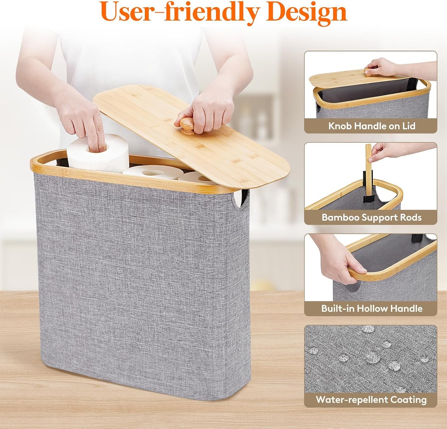 Lifewit Toilet Paper Storage Holder Extra Large Stand Basket 30L Light Gray | 12 to 16 Rolls, Extra Large Paper Stand
