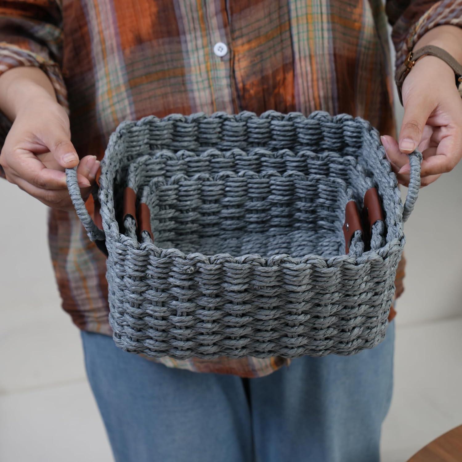 woven Storage basket / Dark Grey
