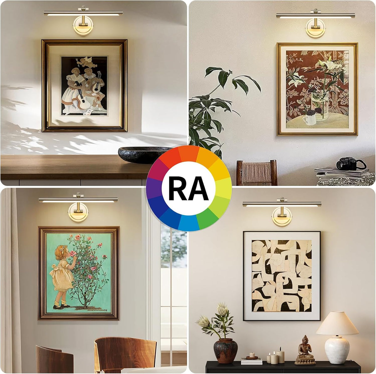 Modern Dimmable Picture Lights for Wall 15.7" Hard-Wired LED Picture Frame Lights for Paintings Gallery Light with