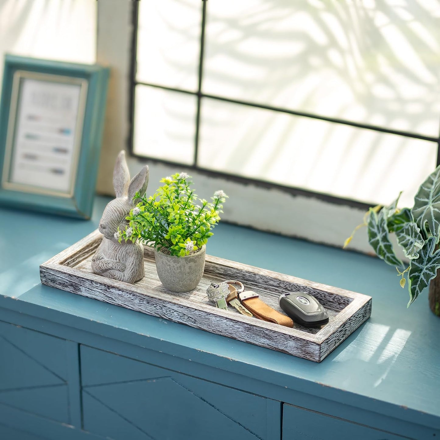 Farmhouse Small Trays / Whitewashed / 17 Inch