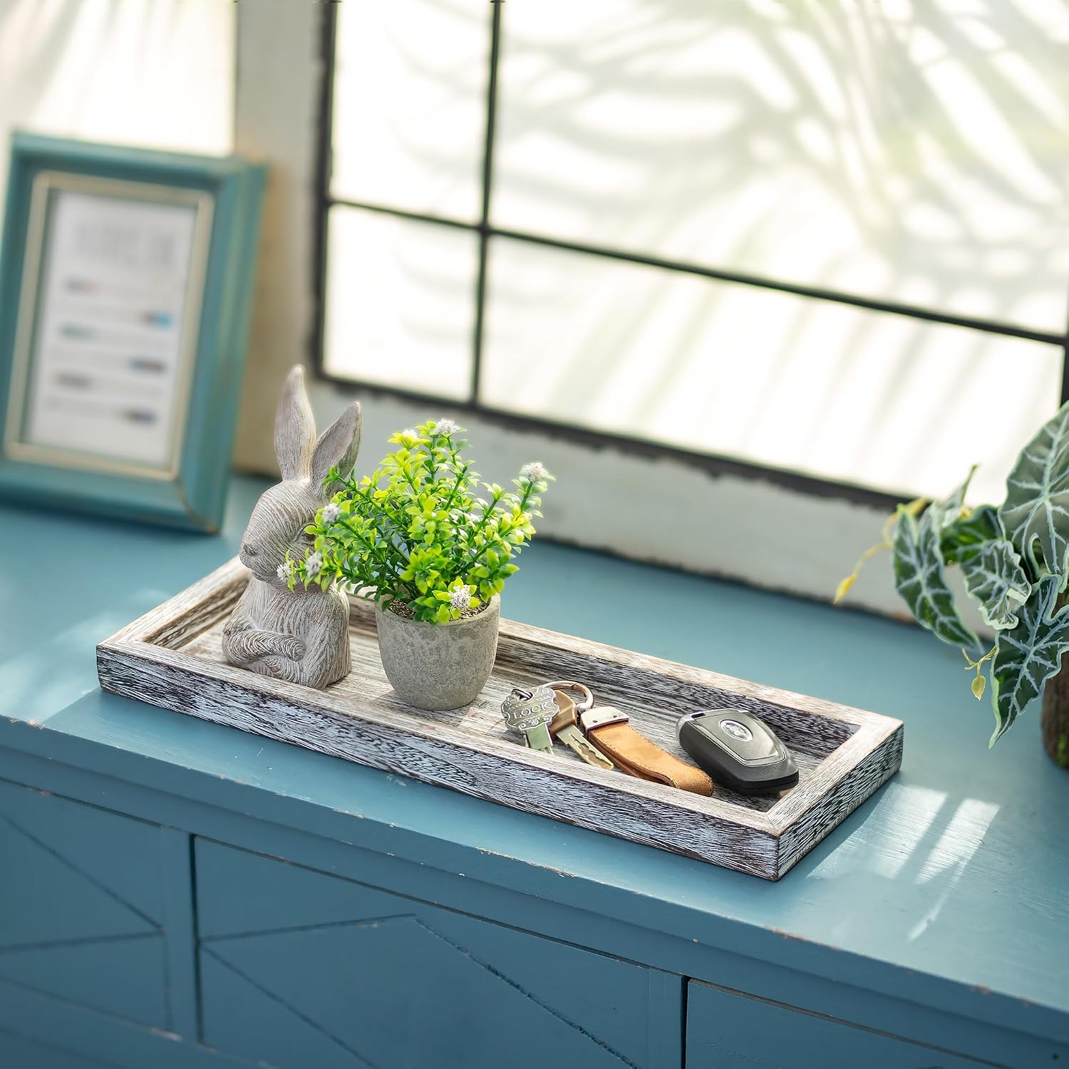 Farmhouse Small Trays / Whitewashed / 17 Inch