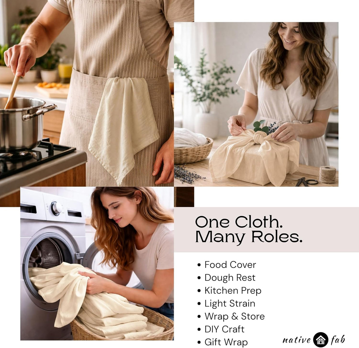 Native Fab Flour Sack Towels 24 Pack, 100% Cotton [18x28 Inches] Highly Absorbent, Premium Quality Cloth, Machine