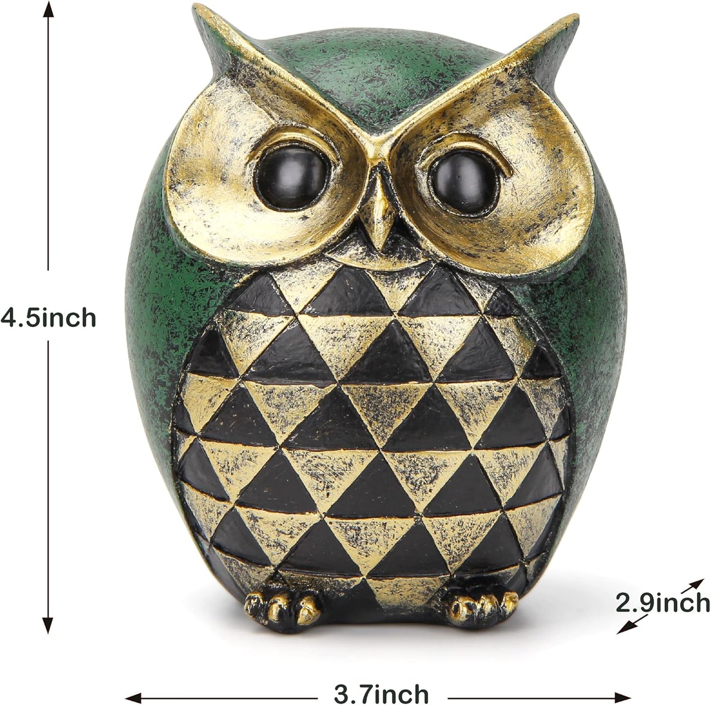 Owl Statue / Owl Decor for Modern Bathroom Bookshelf Bedroom Mantle Living Room Home / Green