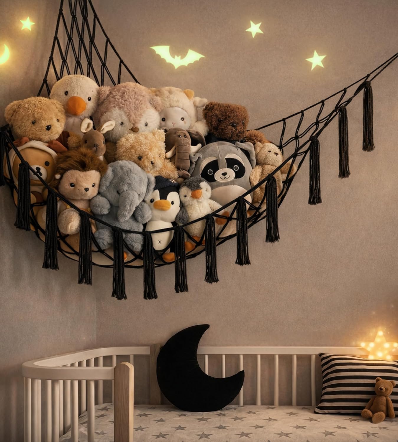 Stuffed Animal Storage Hammock or Net Corner / Standard / Black