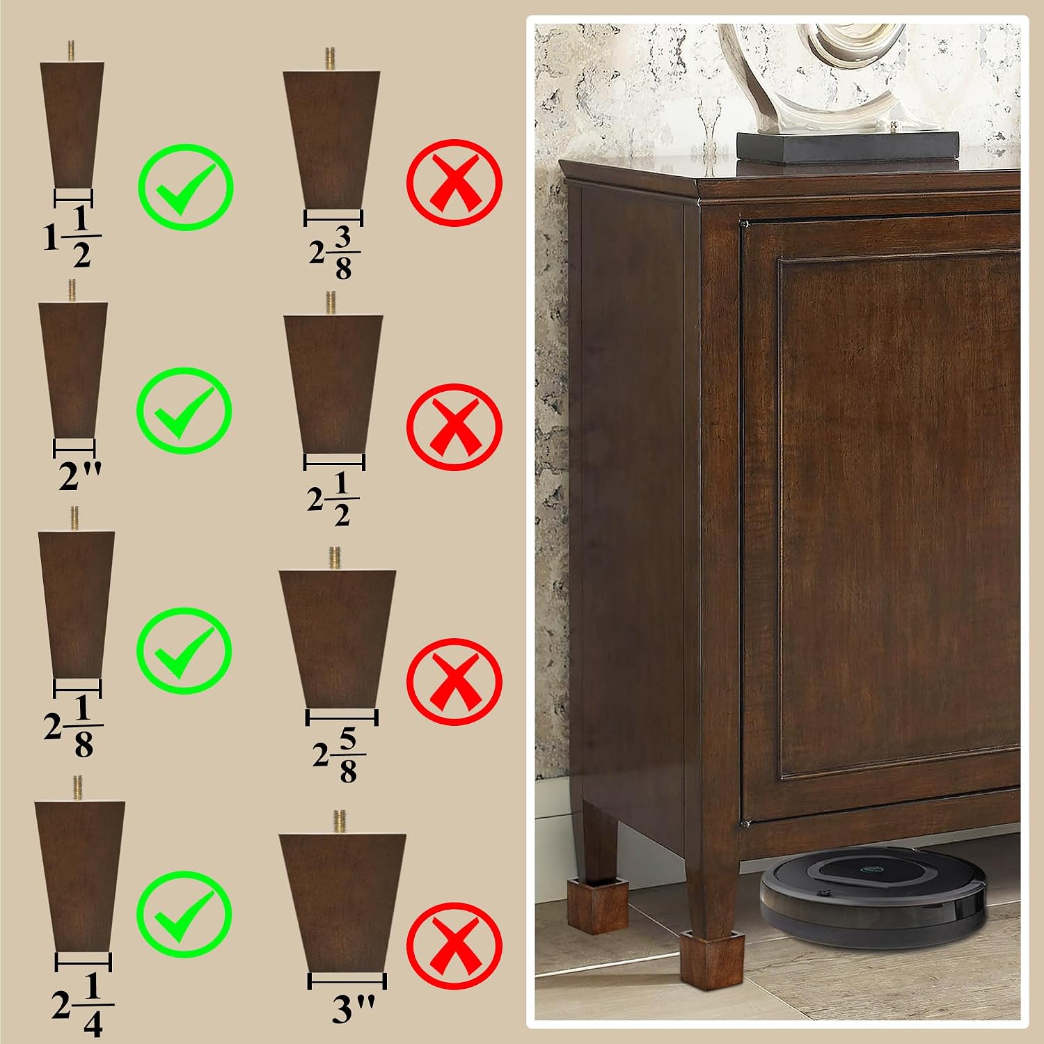 Wood Bed Risers (2 inch Square)