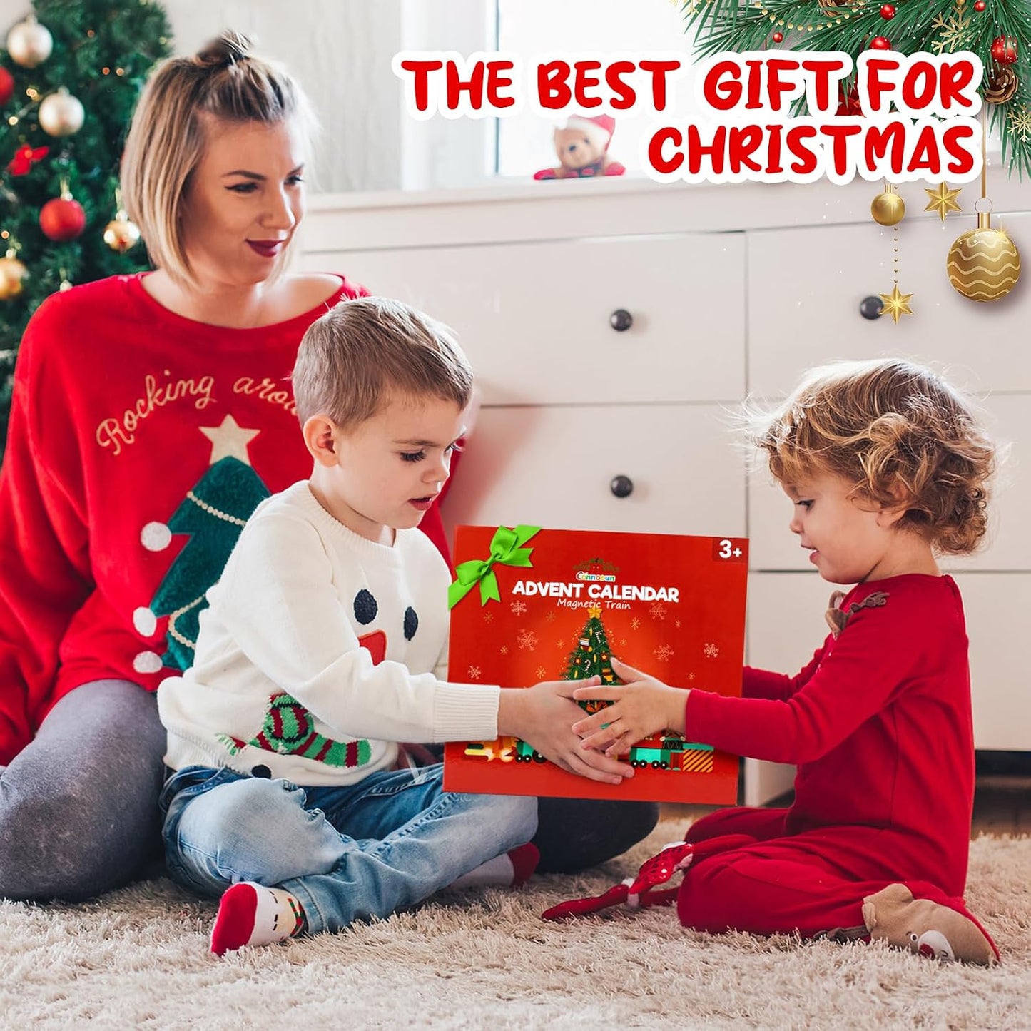 Christmas Advent Calendar Gifts for Kids, Magnetic Wooden Animal Train Set | 2026 24 Days Xmas Surprise Countdown Gifts