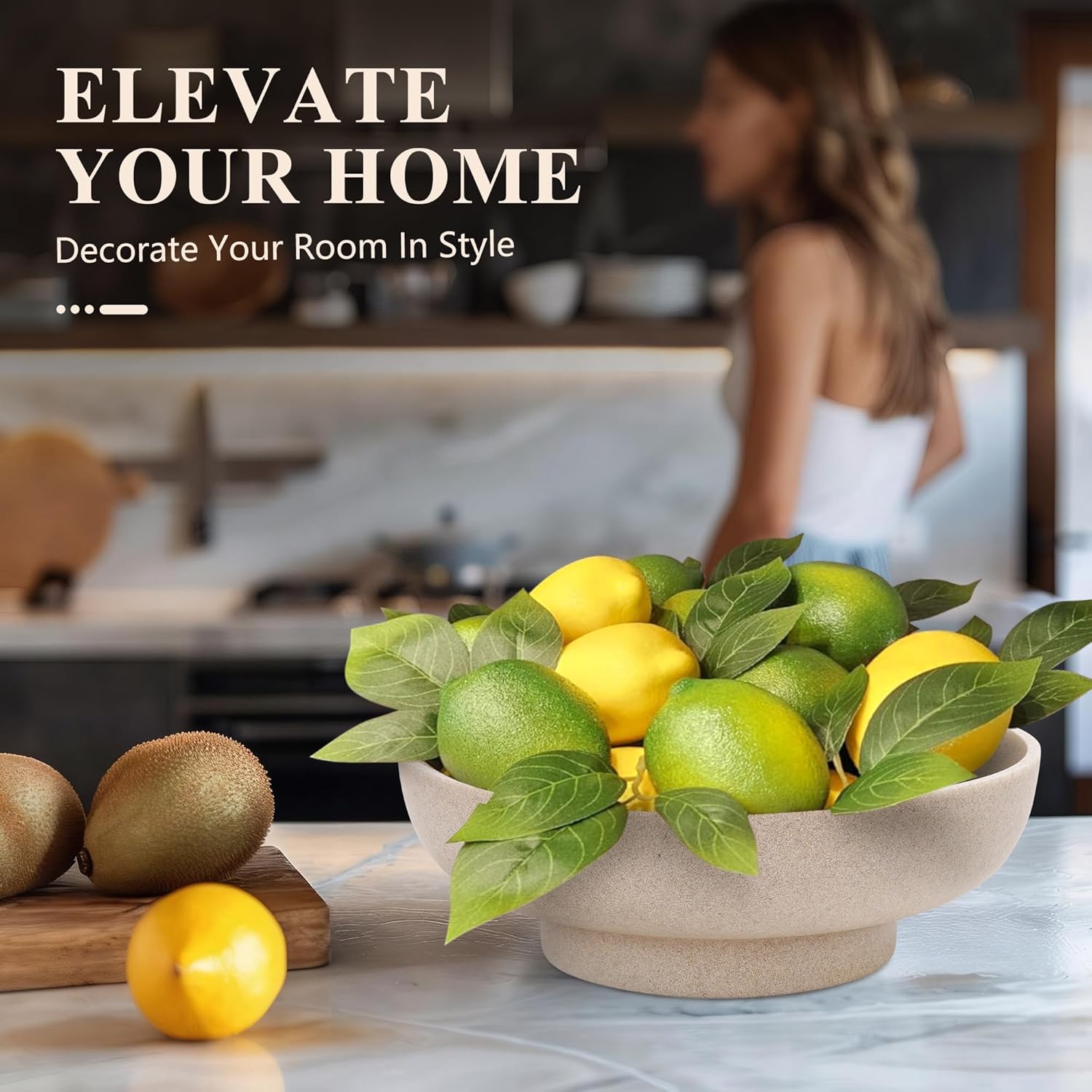 Modern Resin Fruit Bowl / Beige