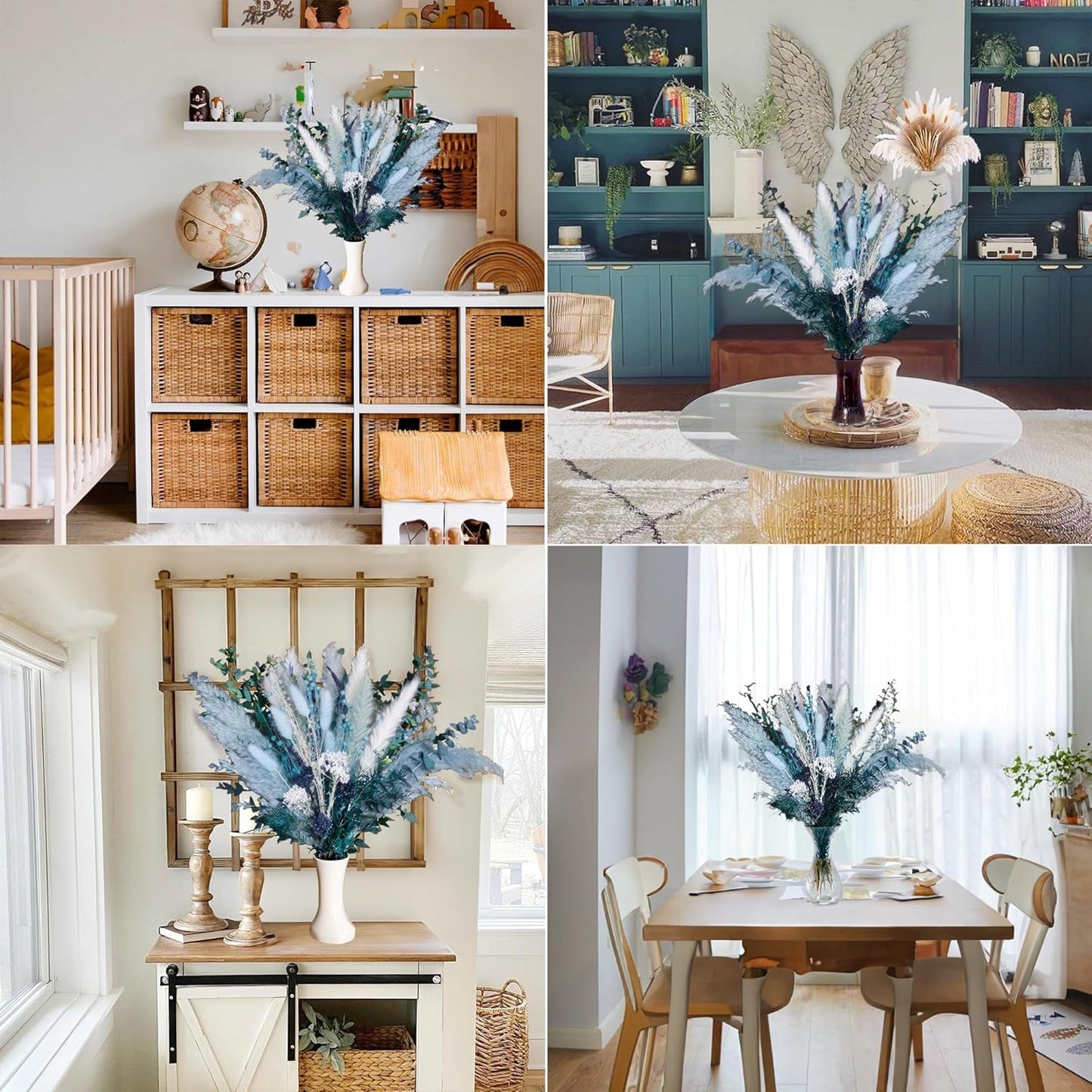 Pampas Grass Decor Dried Flowers / CH655 / Blue
