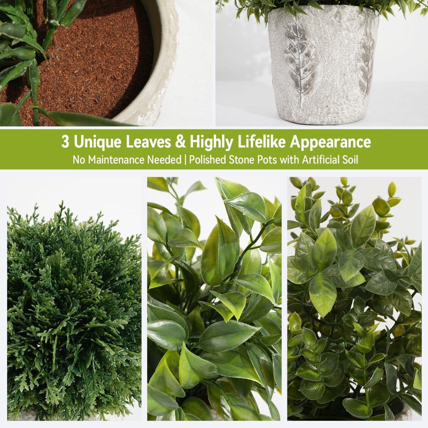 Small Faux Plants / Set of 3