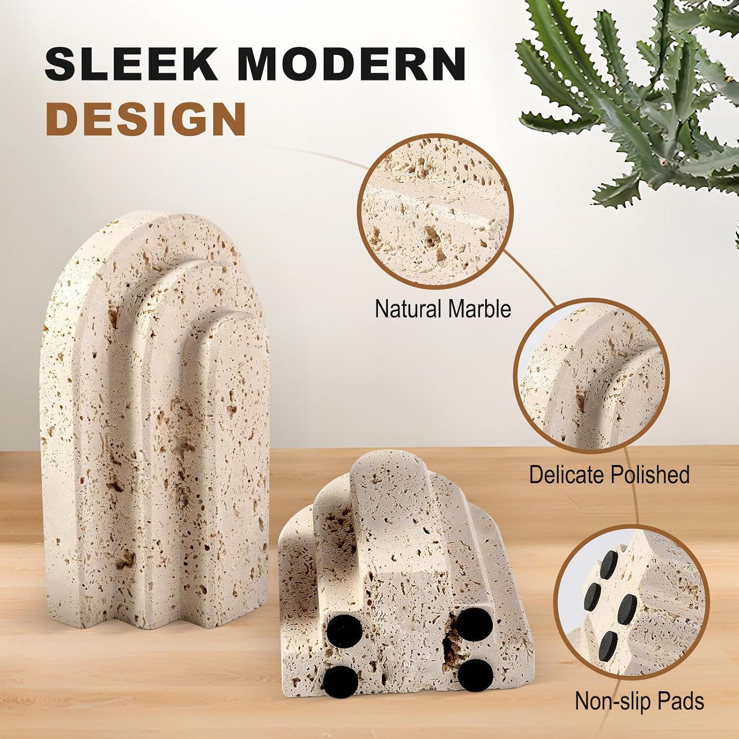 Heavy Duty Bookends / Arched-beige