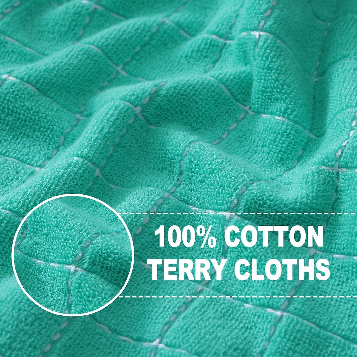 Homaxy 100% Cotton Terry Kitchen Towels, 6 Pack, Turquoise | Ultra Soft and Absorbent Dish Towels for Kitchen, Suitable