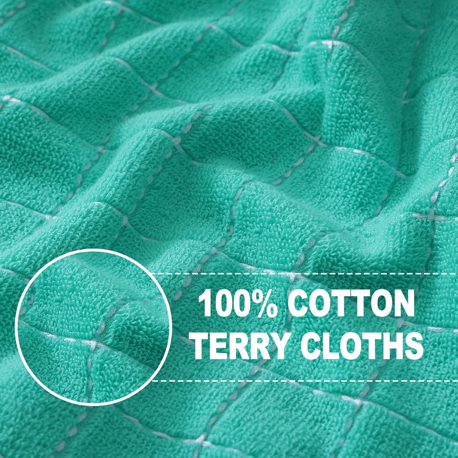 Homaxy 100% Cotton Terry Kitchen Towels, 6 Pack, Turquoise | Ultra Soft and Absorbent Dish Towels for Kitchen, Suitable