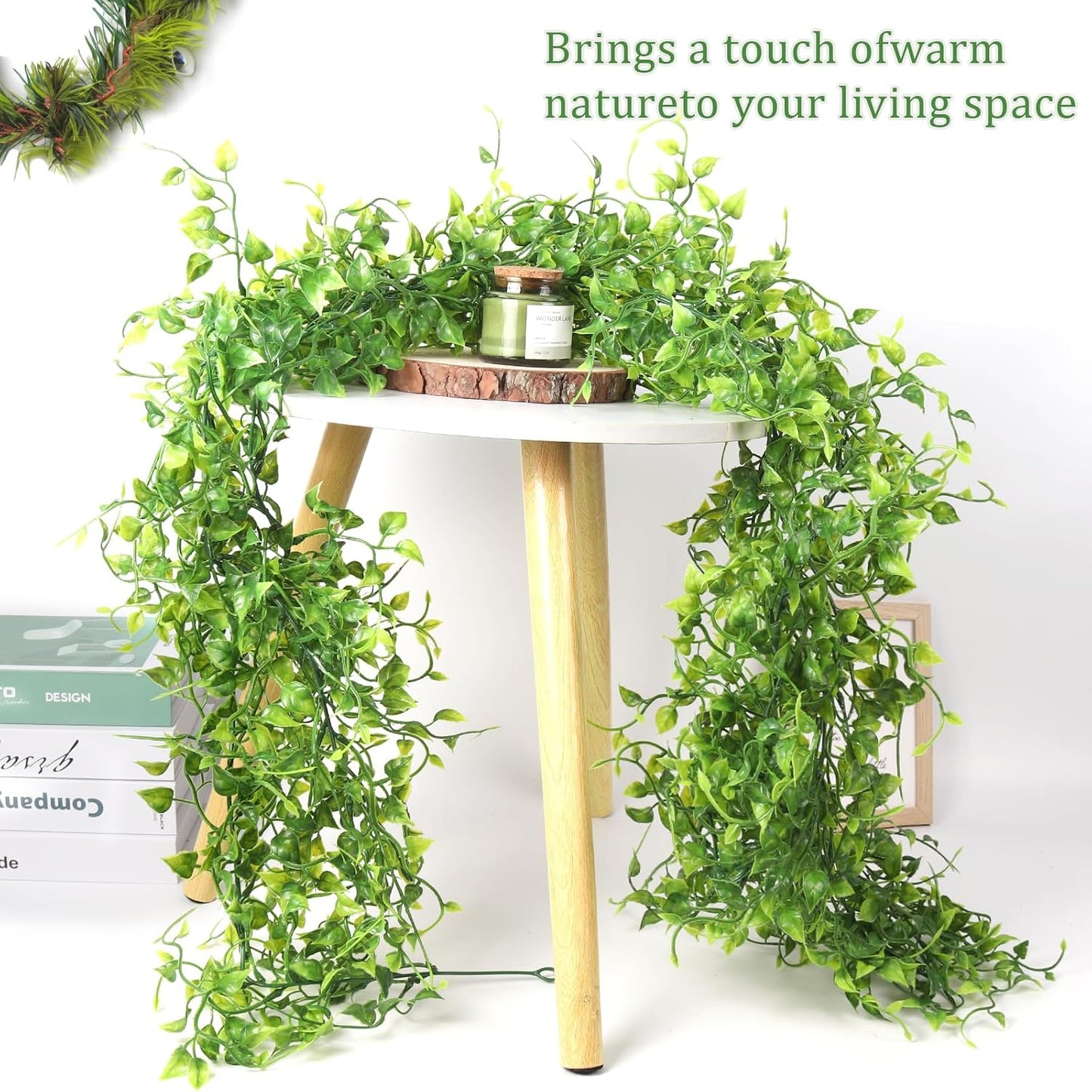 Artificial Vines Ivy Garland / Green / 6 Inch / Set of 2