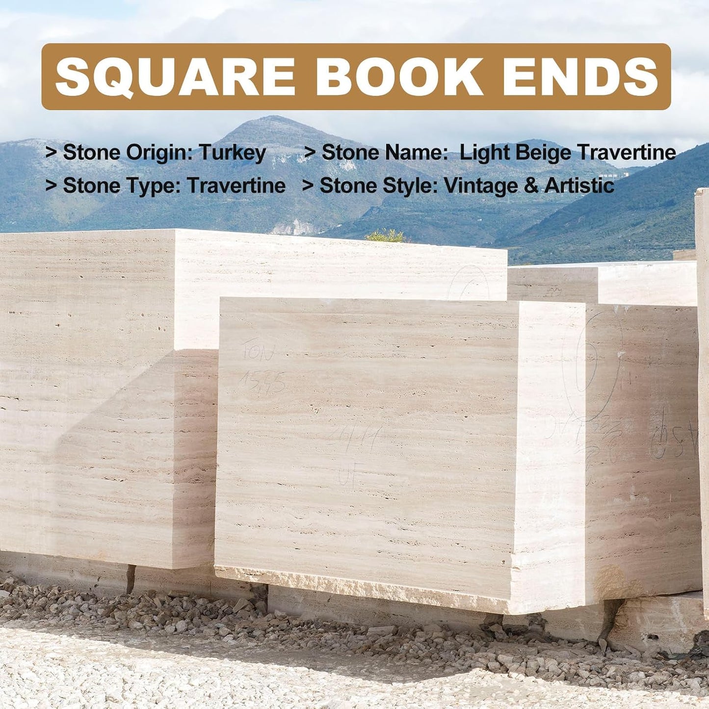 Modern Aesthetic Book Holder/Stopper / Square-beige