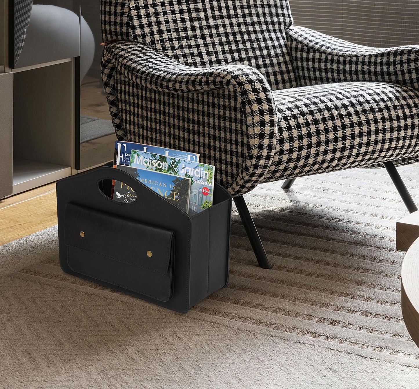 HofferRuffer Magazine Basket Holder, Foldable Magazine Rack, Document File Holder Organizer, File Folder, Newspaper