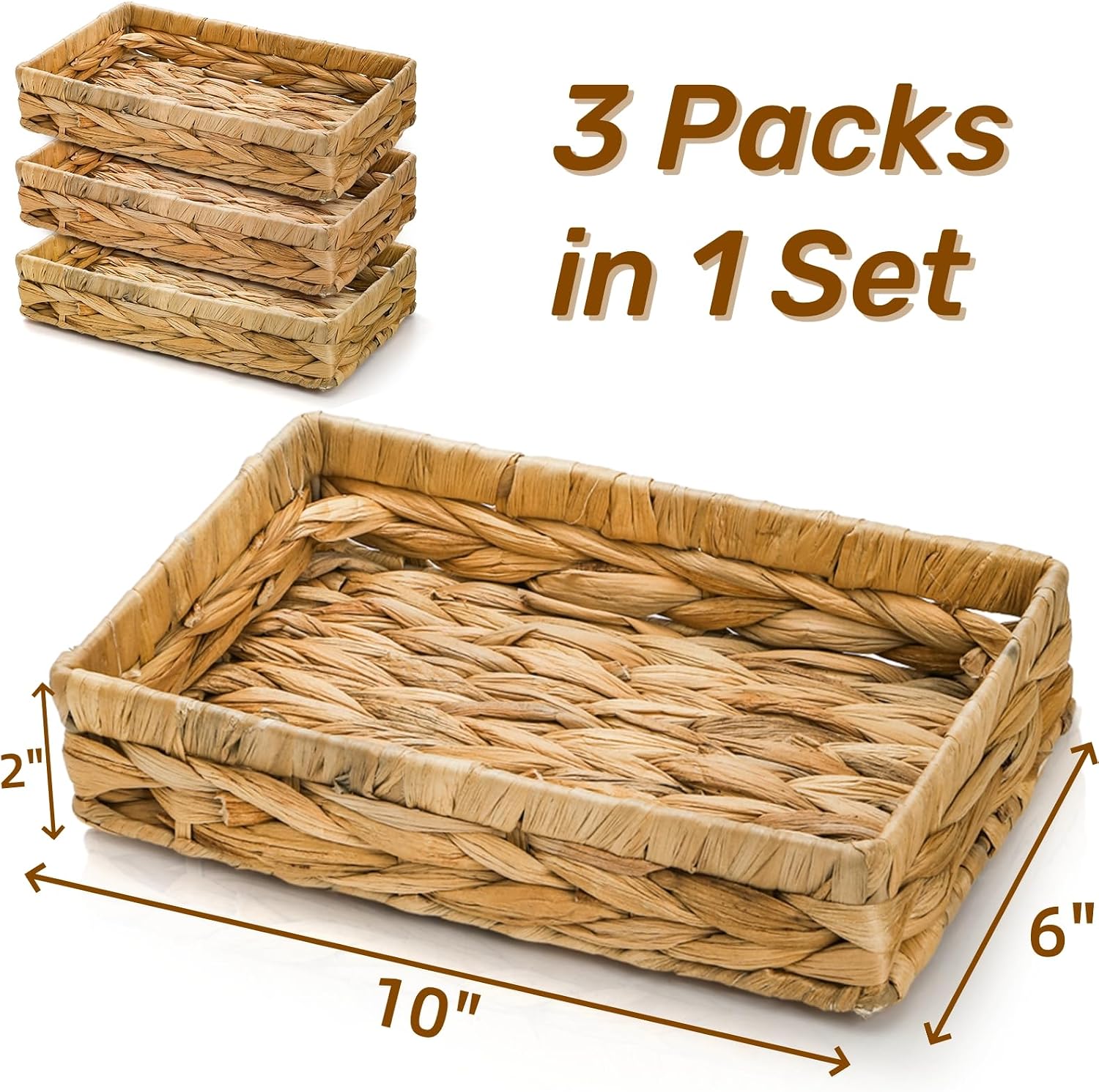 10" Rattan Vanity Trays