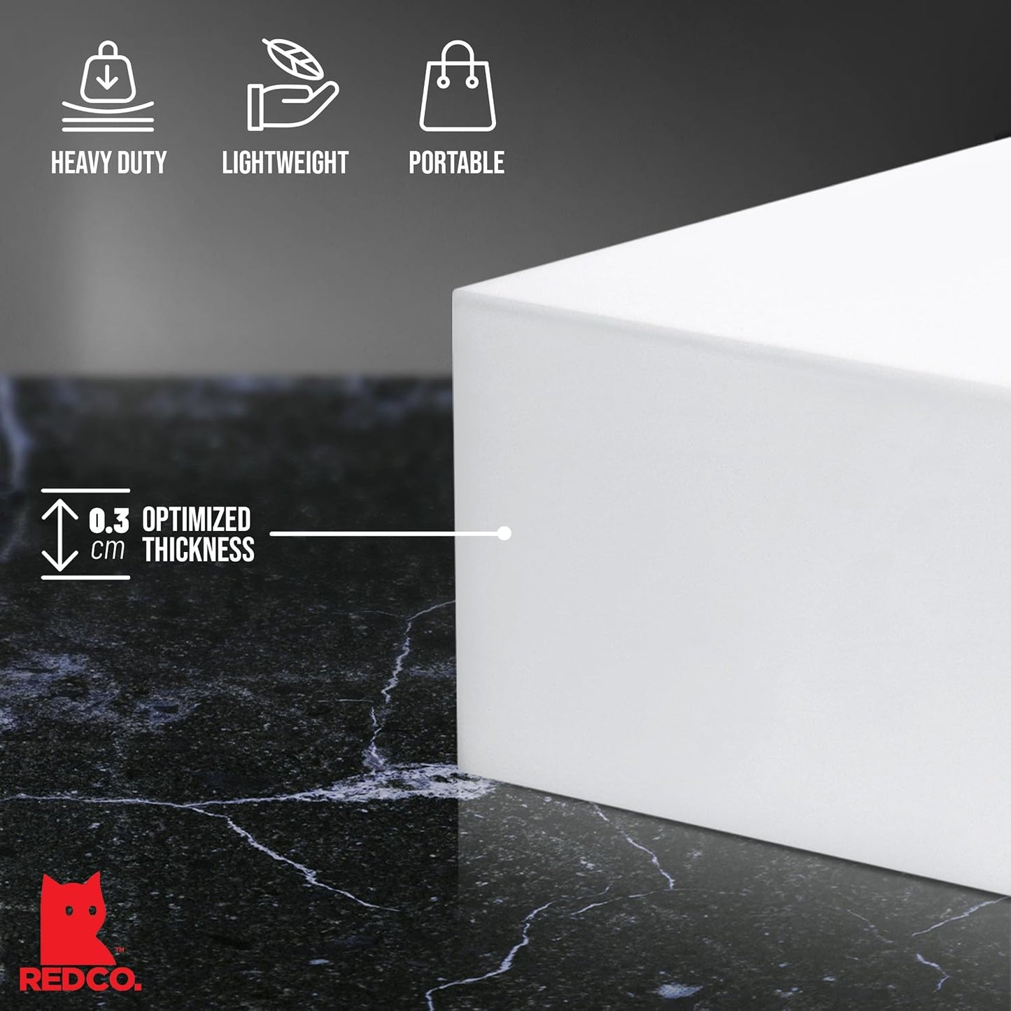 Red Co. Set of 3 Glossy White Acrylic Cube Display Nesting Risers with Hollow Bottoms - 2 Pack