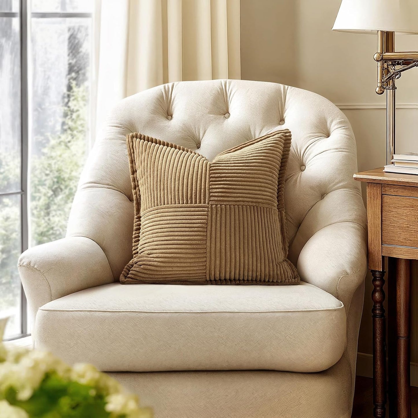 Decorative Throw Pillow Covers / 18 x 18 / Brown / Set of 2