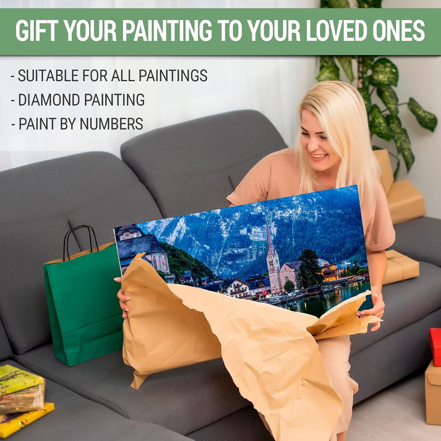 DIY Canvas Stretcher Bars Canvas Frame - Easy to Assemble, Gallery Wrap Oil Frame Kits Canvas Wood Stretcher Bars- for