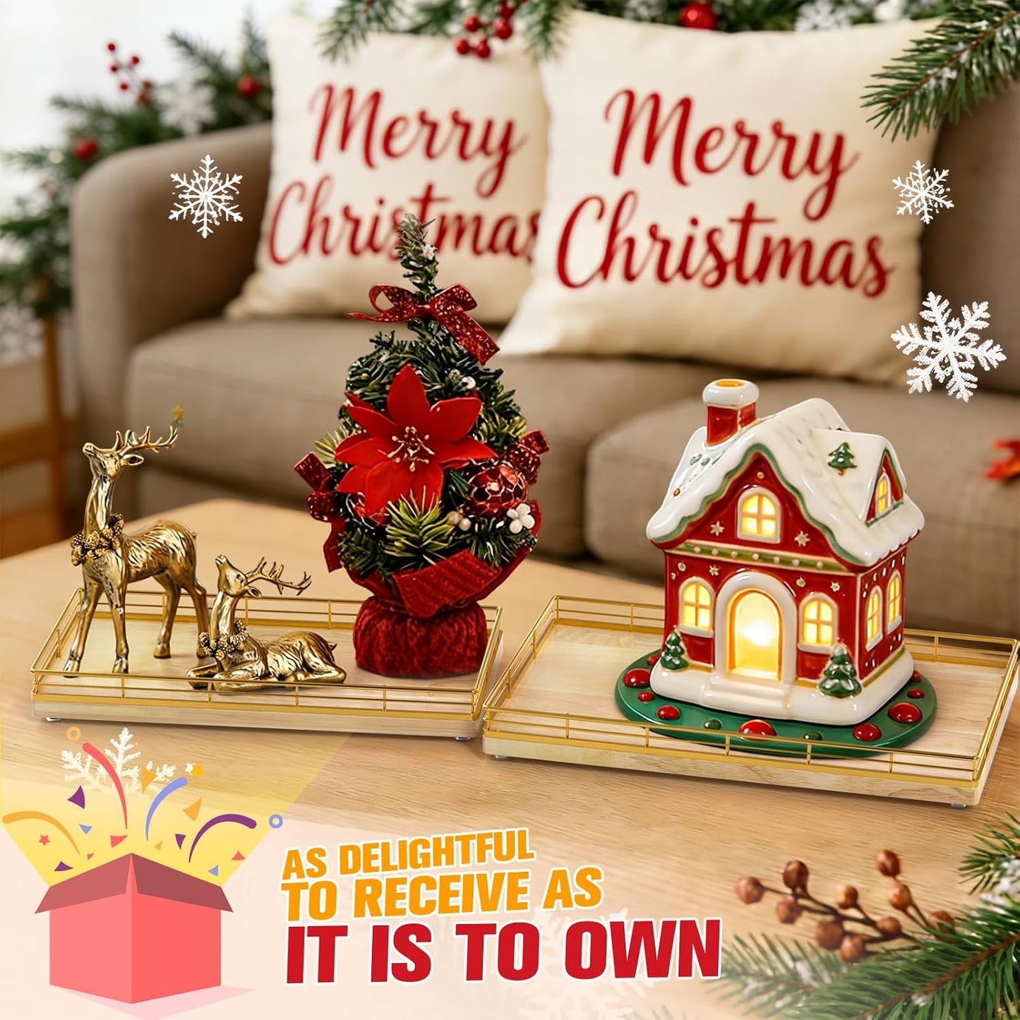 Oak Wood Toilet Tank Tray / 12 x 6 x 1.5 / Natural
